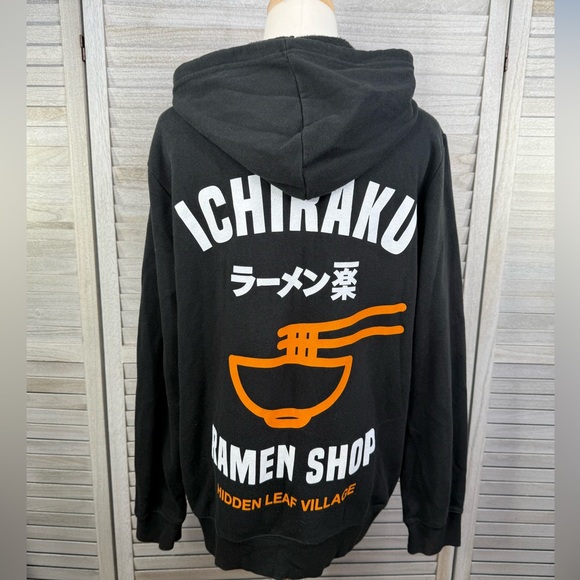 NARUTO SHIPPUDEN Ichiraku Ramen Shop Full Zip Sweatshirt Black/Multi-Medium - Picture 2 of 2